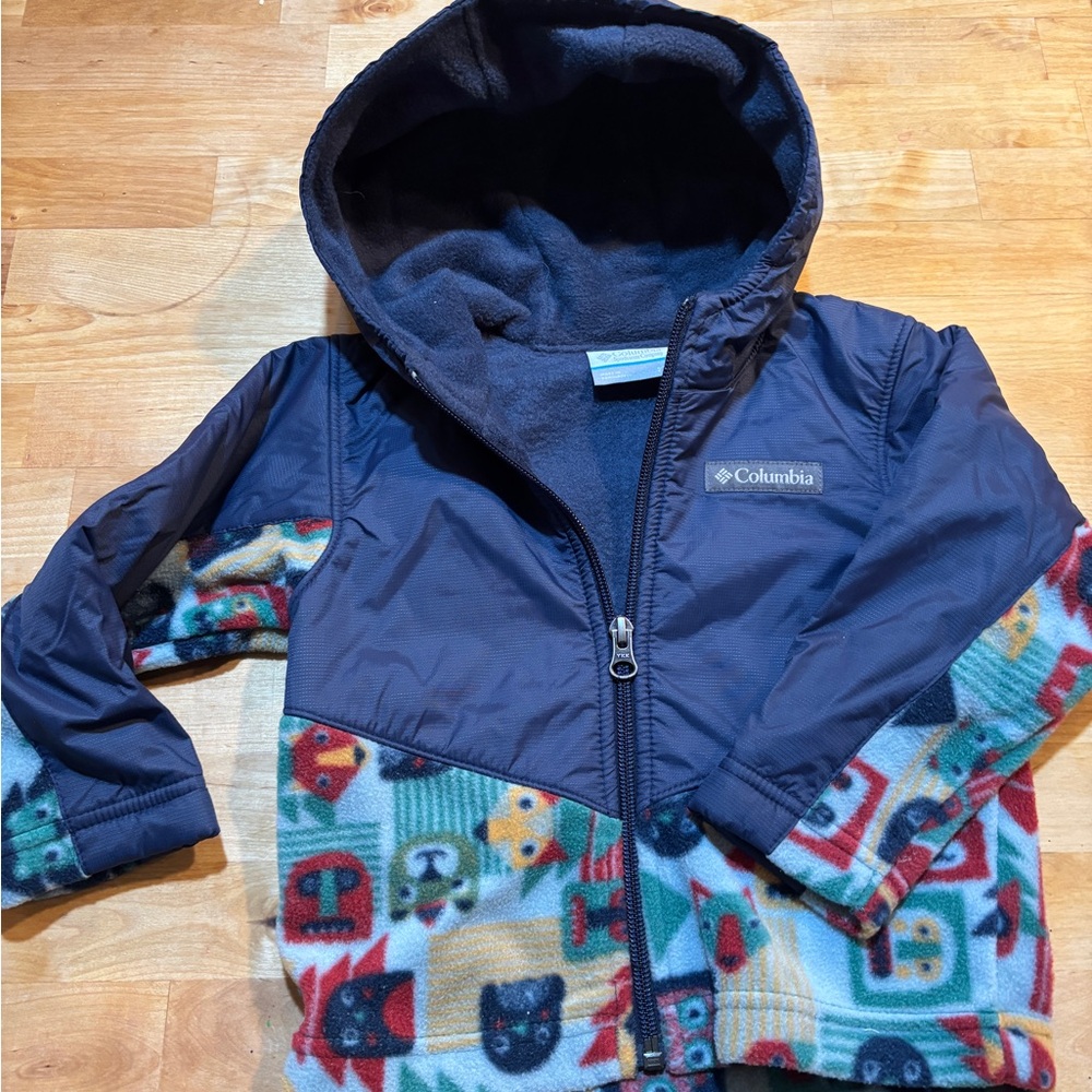 Columbia Steens Mt Overlay Blue Fleece Hoodie Jacket